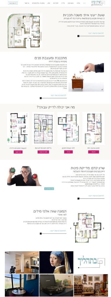 אתר בעיצוב אישי - צ.מסך של האתר של שרון קדם