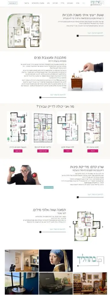 אתר בעיצוב אישי - צ.מסך של האתר של שרון קדם